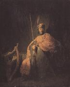 REMBRANDT Harmenszoon van Rijn David playing the Harp for aul (mk330 oil painting